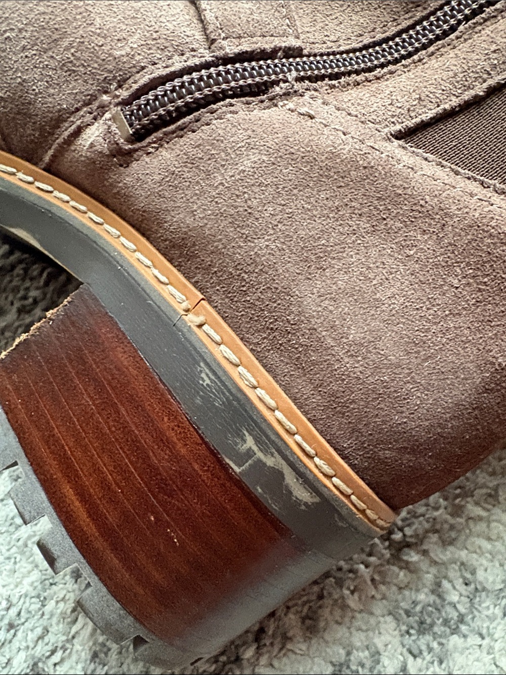 Naturalizer Brown Suede Mid-Calf Buckle Heeled Boots - Picture 5 of 7